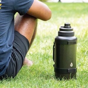 TAL‎ Stainless Steel Zeus Water Bottle 3 Liter W/Handles Green Thermos Gym Camp